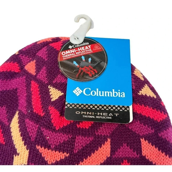 Columbia Winter Youth OS Beanie Hat  Omni Thermal Heat Pink Shades New - Picture 6 of 9